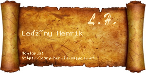 Leány Henrik névjegykártya